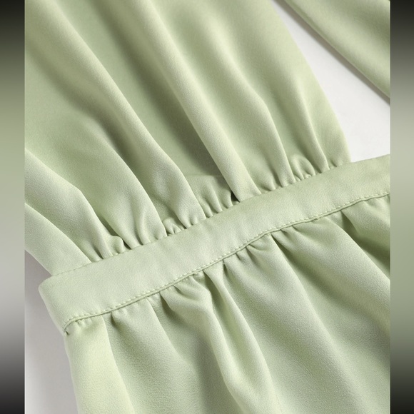 NWT Mint Satin Halter Jumpsuit - Picture 2 of 5